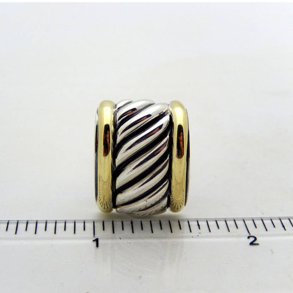 David Yurman Cable Huggie Earrings in Sterling Silver & 14K Gold - Picture 7 of 8